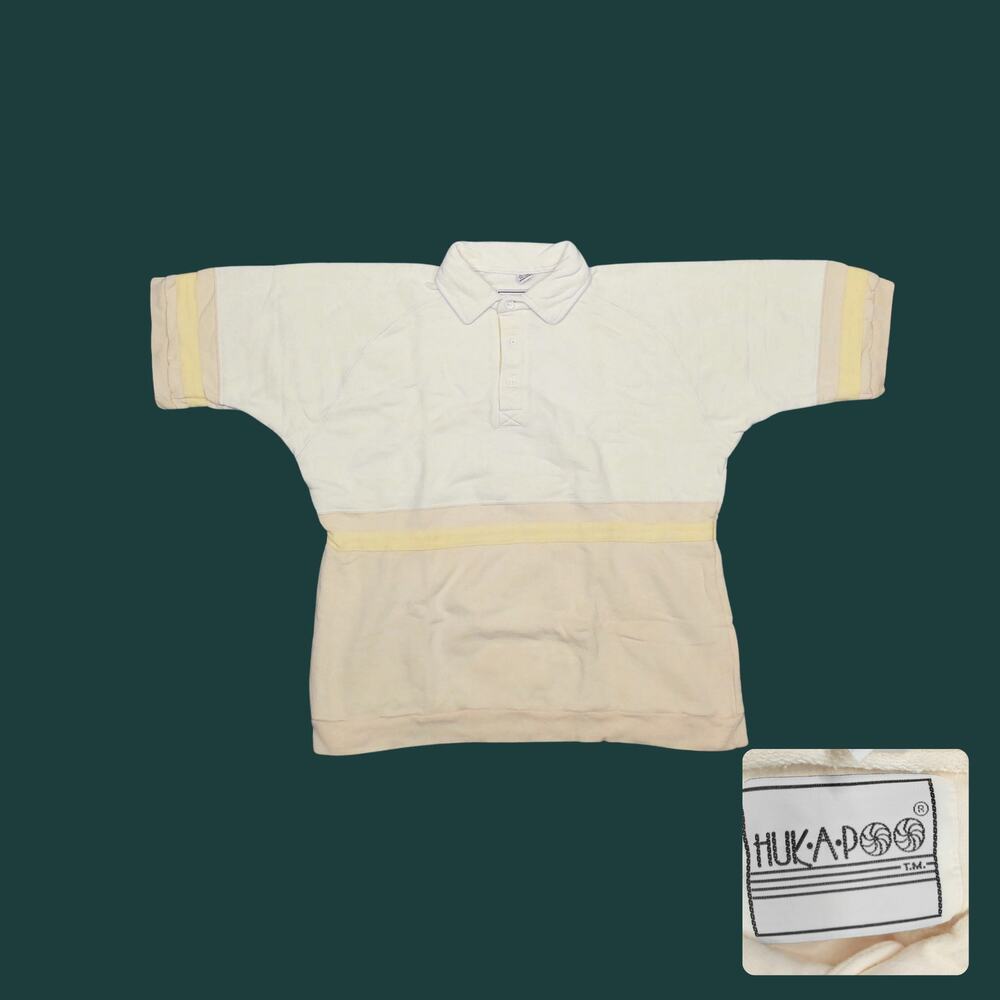 Vtg 90s Huk-A-Poo French Terry Colorblock Polo Boxy Mens XL